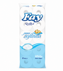 Fay Toilet Paper White 6 Packs x 8 Rolls (48 Rolls Total)