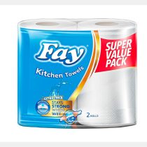 Fay Kitchen Towels White 2 Packs x 12 Rolls