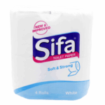 Sifa Toilet Paper Embossed Unwrapped 12 Packs x 4 Rolls White